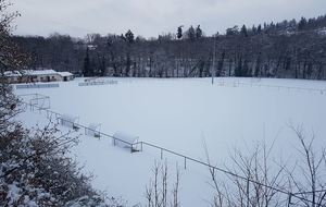 Le stade sous la neige !