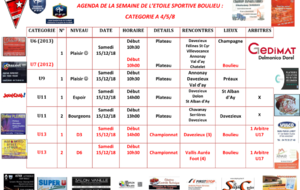AGENDA DE LA SEMAINE : CATÉGORIE A 4/5/8
