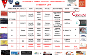 AGENDA DE LA SEMAINE DE L’ETOILE SPORTIVE BOULIEU : CATEGORIE A 4/5/8