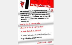Porte-Ouverte (U14/U15) Saison 2019/2020