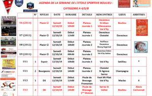 AGENDA DE LA SEMAINE DE L’ETOILE SPORTIVE BOULIEU : CATEGORIE A 4/5/8