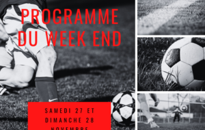 Programme du Week end 27-28 Novembre 2021