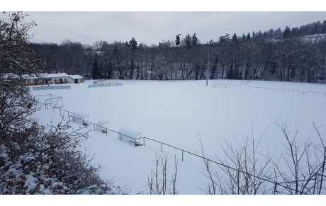 Le stade sous la neige !