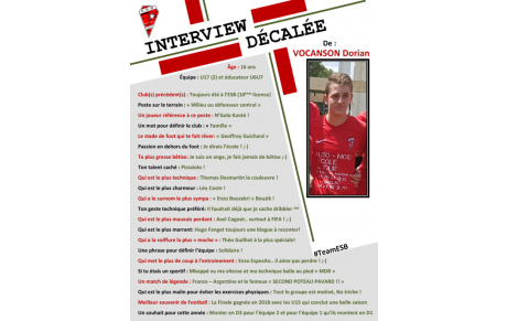 Interview décalée de Dorian Vocanson