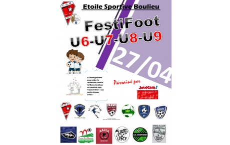 ESB : FESTIFOOT U6-U7-U8-U9 DU SAMEDI 27 AVRIL : COMPLET !