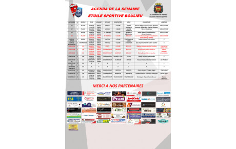 Planning match de vos catégories (U6 à Séniors) 