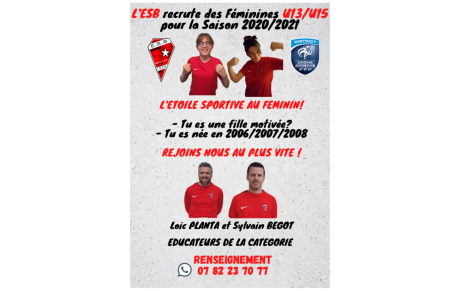 Création d'une équipe féminines jeunes ! 👩⚽